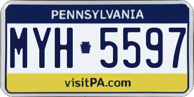 PA license plate MYH5597