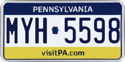 PA license plate MYH5598
