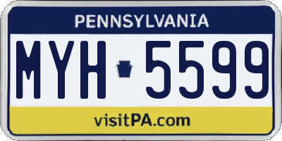 PA license plate MYH5599