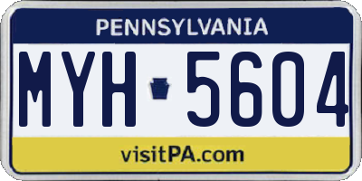 PA license plate MYH5604