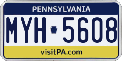 PA license plate MYH5608