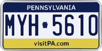 PA license plate MYH5610
