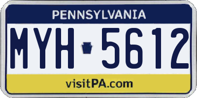 PA license plate MYH5612