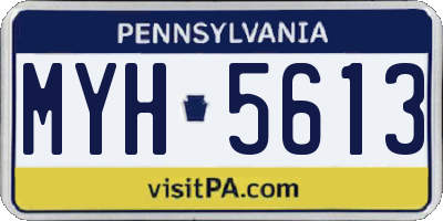 PA license plate MYH5613