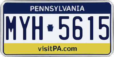 PA license plate MYH5615