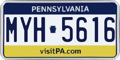 PA license plate MYH5616