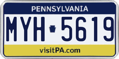 PA license plate MYH5619