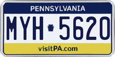 PA license plate MYH5620