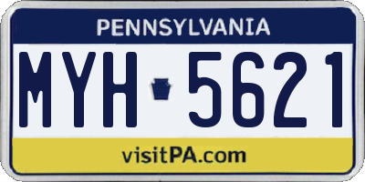 PA license plate MYH5621
