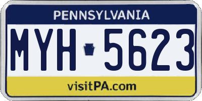 PA license plate MYH5623