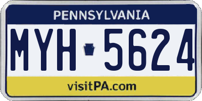 PA license plate MYH5624
