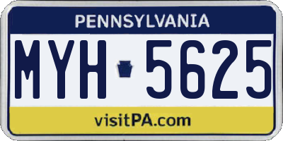 PA license plate MYH5625