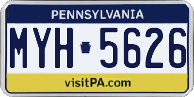 PA license plate MYH5626