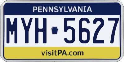 PA license plate MYH5627