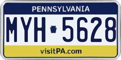 PA license plate MYH5628