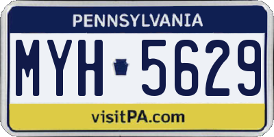 PA license plate MYH5629