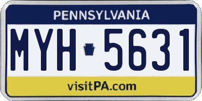 PA license plate MYH5631
