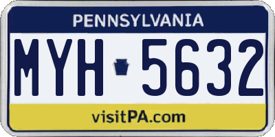 PA license plate MYH5632