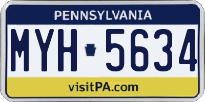 PA license plate MYH5634