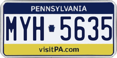PA license plate MYH5635
