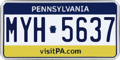 PA license plate MYH5637