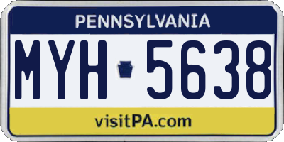 PA license plate MYH5638