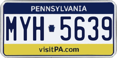 PA license plate MYH5639