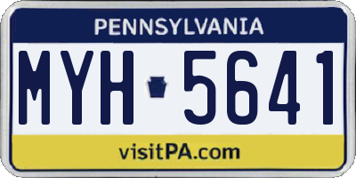 PA license plate MYH5641