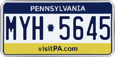 PA license plate MYH5645