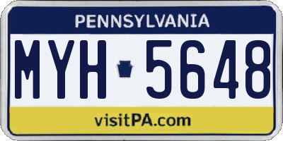 PA license plate MYH5648