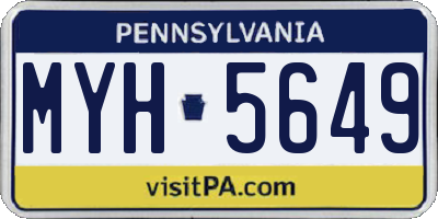 PA license plate MYH5649