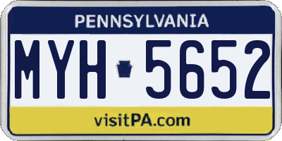 PA license plate MYH5652