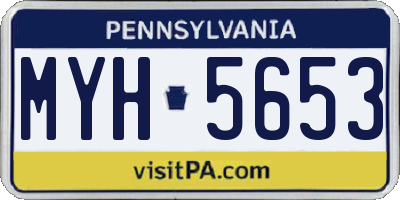 PA license plate MYH5653