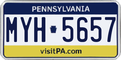 PA license plate MYH5657