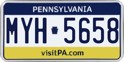 PA license plate MYH5658