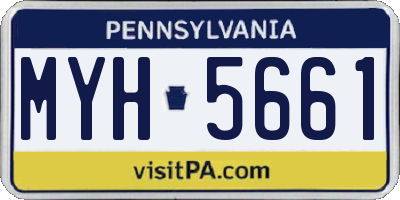 PA license plate MYH5661