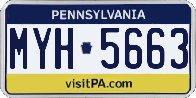 PA license plate MYH5663