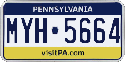 PA license plate MYH5664