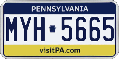 PA license plate MYH5665