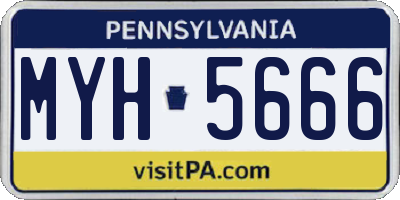 PA license plate MYH5666