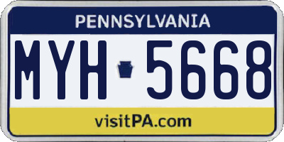 PA license plate MYH5668