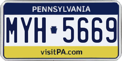 PA license plate MYH5669