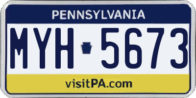 PA license plate MYH5673