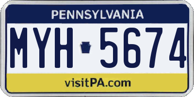 PA license plate MYH5674