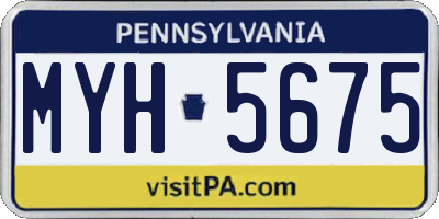 PA license plate MYH5675
