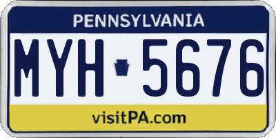 PA license plate MYH5676