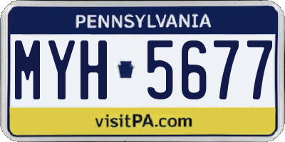 PA license plate MYH5677