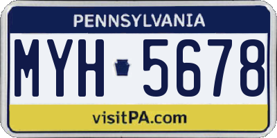 PA license plate MYH5678