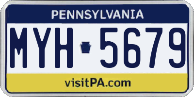 PA license plate MYH5679