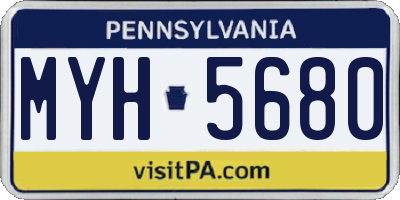 PA license plate MYH5680